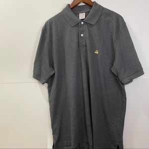 BROOKS BROTHERS Mens Performance Polo Shirt Gray Grey Size L Large Original Fit